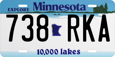 MN license plate 738RKA