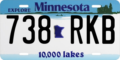 MN license plate 738RKB
