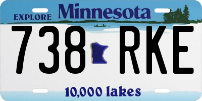 MN license plate 738RKE