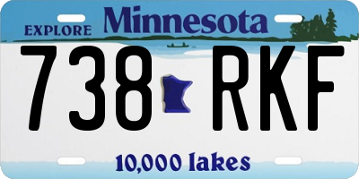 MN license plate 738RKF