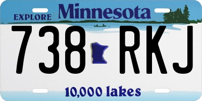 MN license plate 738RKJ