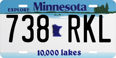 MN license plate 738RKL