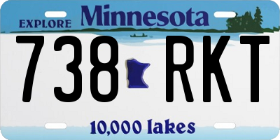 MN license plate 738RKT