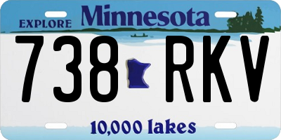 MN license plate 738RKV