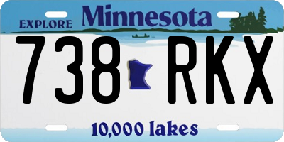 MN license plate 738RKX