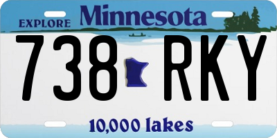 MN license plate 738RKY