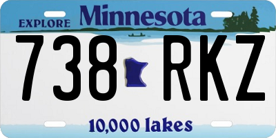 MN license plate 738RKZ
