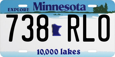 MN license plate 738RLO