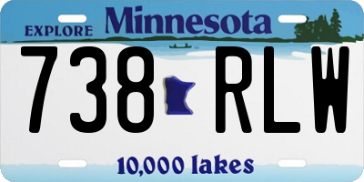MN license plate 738RLW