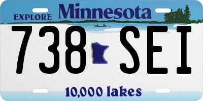 MN license plate 738SEI
