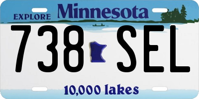 MN license plate 738SEL