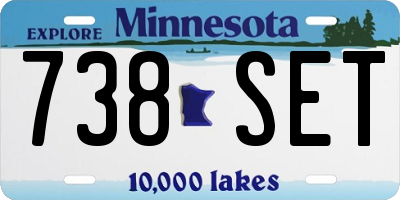 MN license plate 738SET