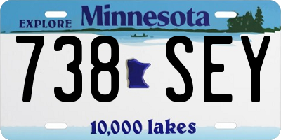 MN license plate 738SEY