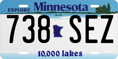 MN license plate 738SEZ