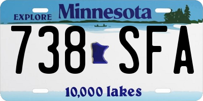 MN license plate 738SFA
