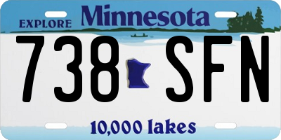 MN license plate 738SFN