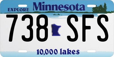 MN license plate 738SFS