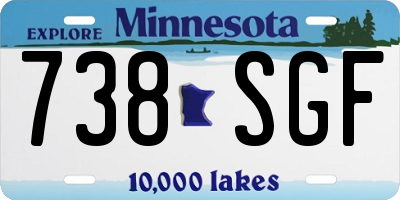 MN license plate 738SGF