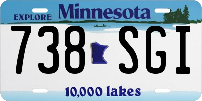 MN license plate 738SGI