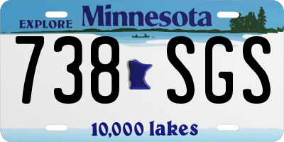 MN license plate 738SGS