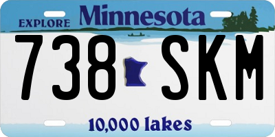 MN license plate 738SKM