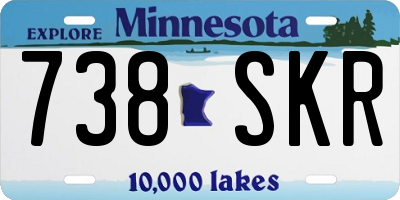 MN license plate 738SKR
