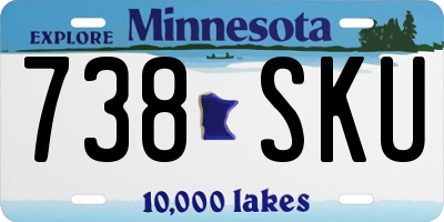MN license plate 738SKU