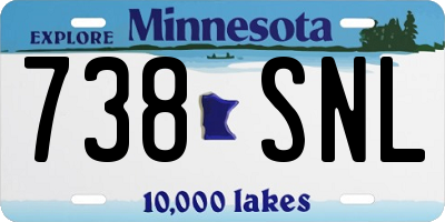 MN license plate 738SNL