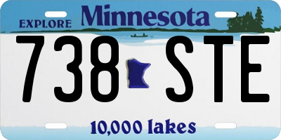 MN license plate 738STE