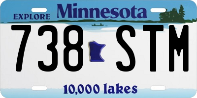 MN license plate 738STM