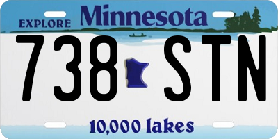 MN license plate 738STN