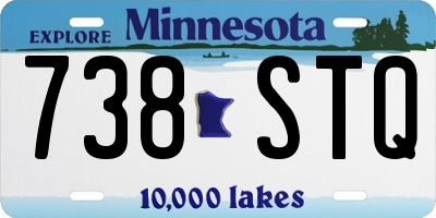 MN license plate 738STQ