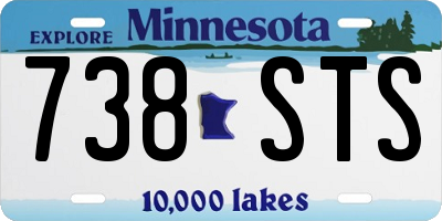 MN license plate 738STS