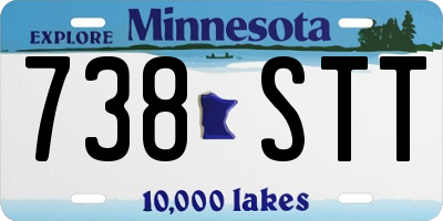 MN license plate 738STT