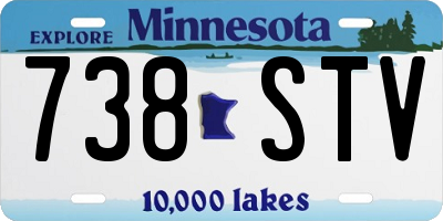 MN license plate 738STV