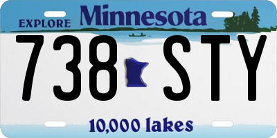 MN license plate 738STY