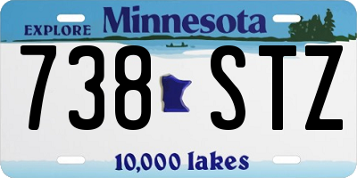 MN license plate 738STZ