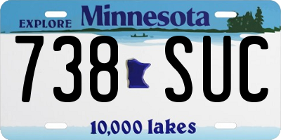MN license plate 738SUC