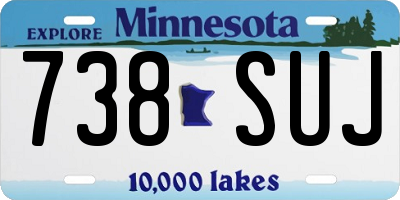MN license plate 738SUJ