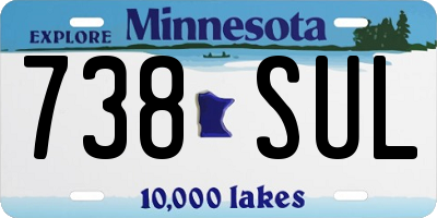 MN license plate 738SUL
