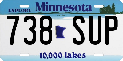 MN license plate 738SUP