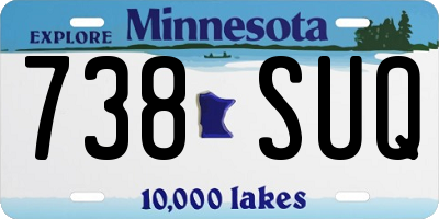 MN license plate 738SUQ