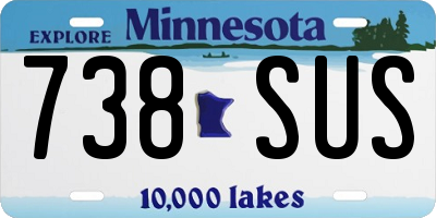 MN license plate 738SUS