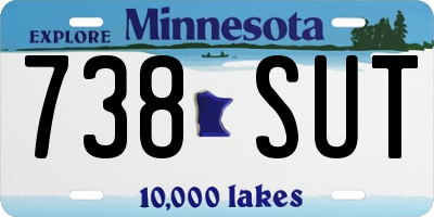MN license plate 738SUT