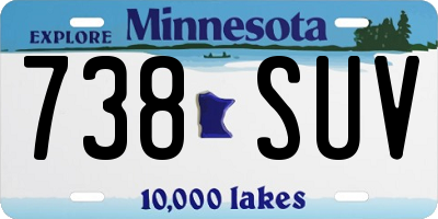 MN license plate 738SUV