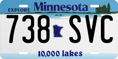 MN license plate 738SVC