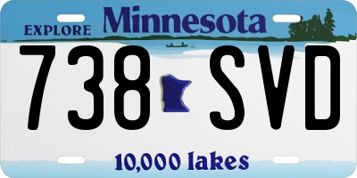 MN license plate 738SVD
