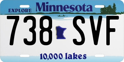 MN license plate 738SVF
