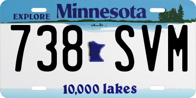 MN license plate 738SVM