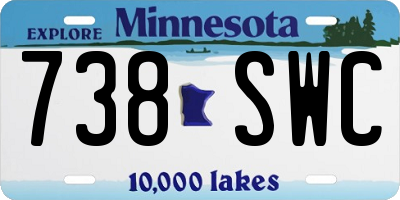 MN license plate 738SWC